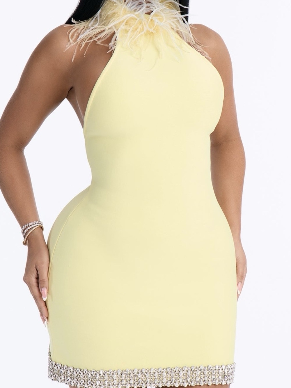 Yellow Halter Mini Dress brand new